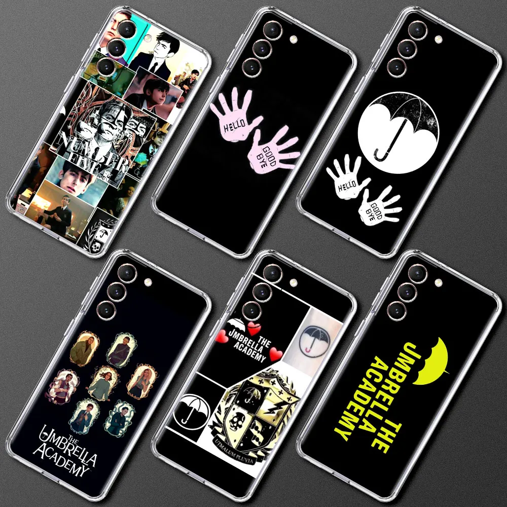 

Phone Coque for Samsung Galaxy S20 S21 FE S10 S9 S8 Note 20 Ultra 10 Plus Soft Transparent Case The Umbrella Academy Sac