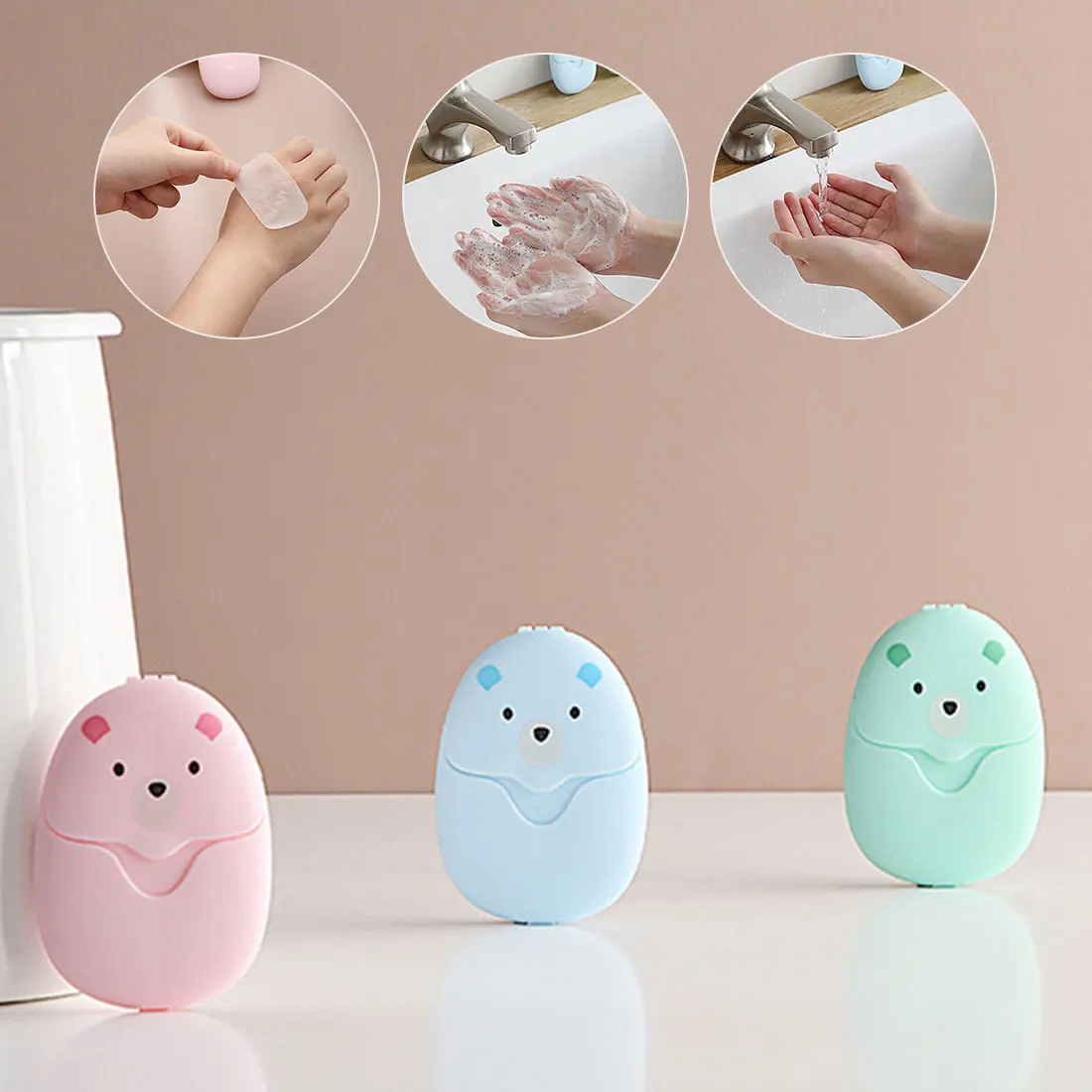 

50Pcs Disposable Soap Paper Portable Cute Boxed Paper Soap Mini High Quality Scented Soap Slice Outdoor Travel Supplies