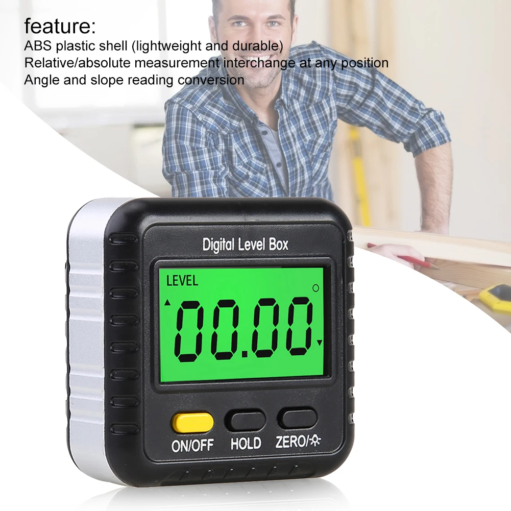 

Electronic Protractor 360 Degree Digital Inclinometer ABS Plastic Shell Angle Bevel Box Gauge Meter Detector Measuring Tools