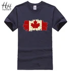 HanHent Канада Флаг 2016 Новая модная футболка хлопковая футболка с коротким рукавом Канадский кленовый лист Летний стиль Фитнес Футболка мужская
