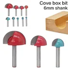 Концевая фреза с круглым носиком, диаметр 6 мм, диаметр сердечника 6 мм, твердосплавная фреза, набор из 4 насадок5 насадок