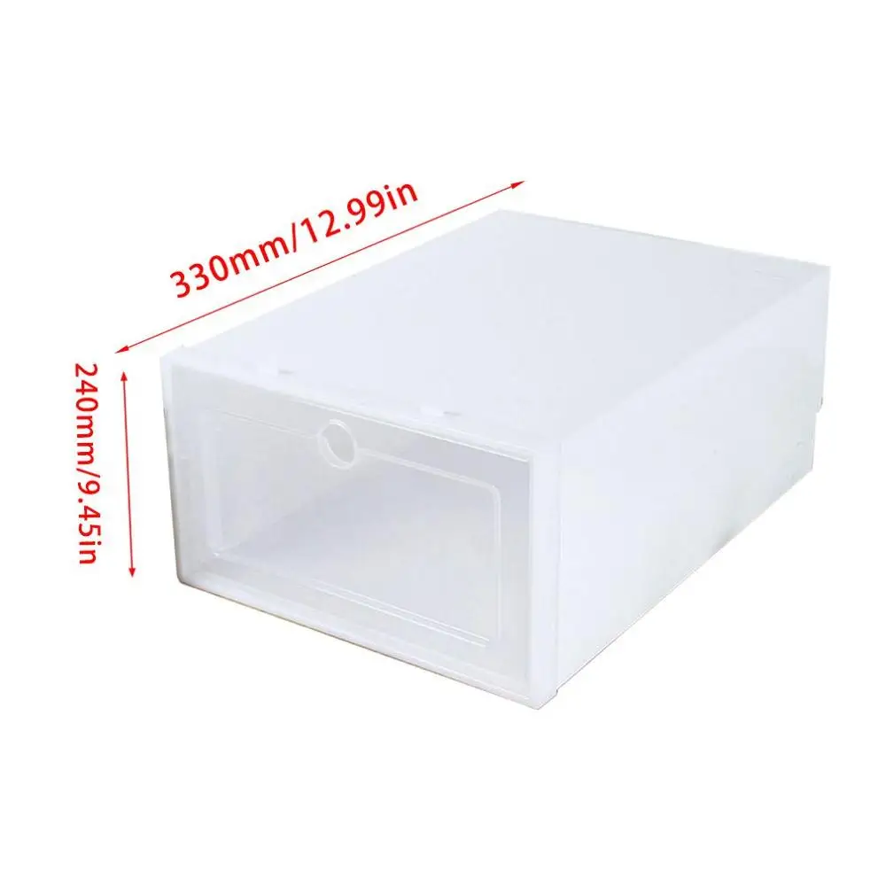 White Flip Shoes Box Thickened Transparent Drawer Case Plastic Shoe Boxes Stackable Organizer Shoebox Storage Rack | Дом и сад