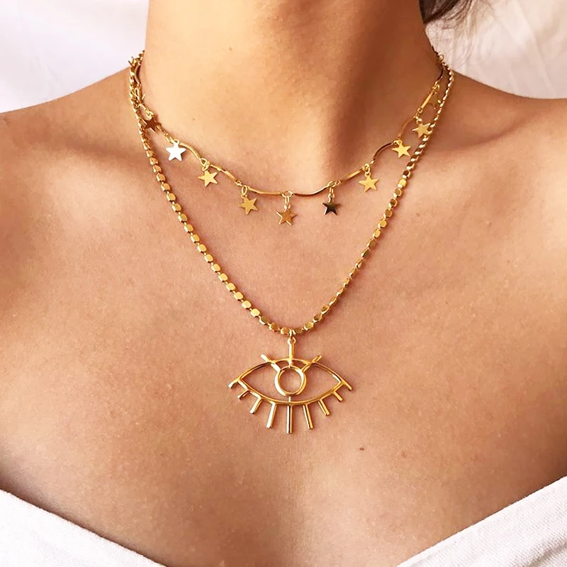 Ожерелье женское многослойное с подвеской-крестом модное Ювелирное Украшение