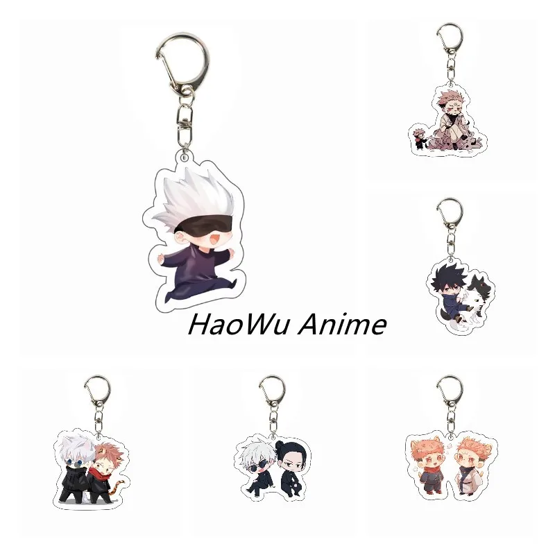 

Anime Jujutsu Kaisen Cartoon Figure Gojo Satoru Kugisaki Acrylic Double-Sided Designs Keychain Cute Bag Pendent Key Ring Toys