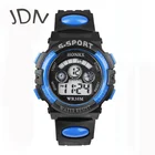 Синие цифровые электронные часы, мужские спортивные часы, многофункциональные светодиодные силиконовые наручные часы для мальчиков, мужские часы