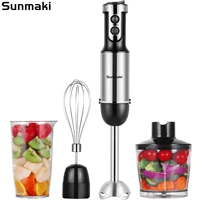 sunmaki hb 6002a4 hand stick blender 4 in 1 high speed adjustable 400w immersion mixer 500600ml large container food chopper