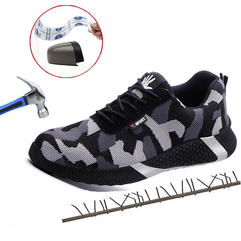 

Safety Work Shoes Construction Men Outdoor Steel Toe Cap Anti-smashing and Anti-piercing Lightweight Breathable Protective Boots