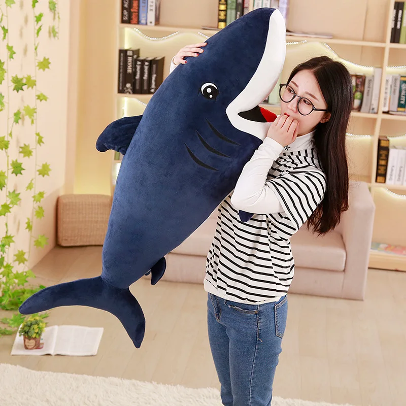 

1PC 50-120cm Funny Kawaii Shark Plush Toy Stuffed Soft Appease Cushion Gift For Children Girls Animal Reading Pillow Baby Gift