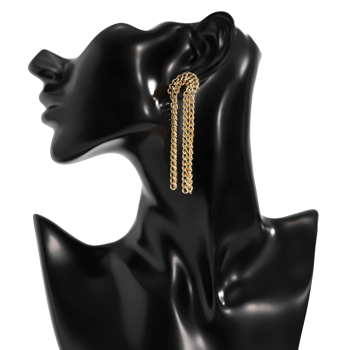

Gothic Long Tassel Gold Color Earrings Fashion Vintage Geometric Drop Earrings For Women Female Punk HipHop Brinco Boho Jewelry