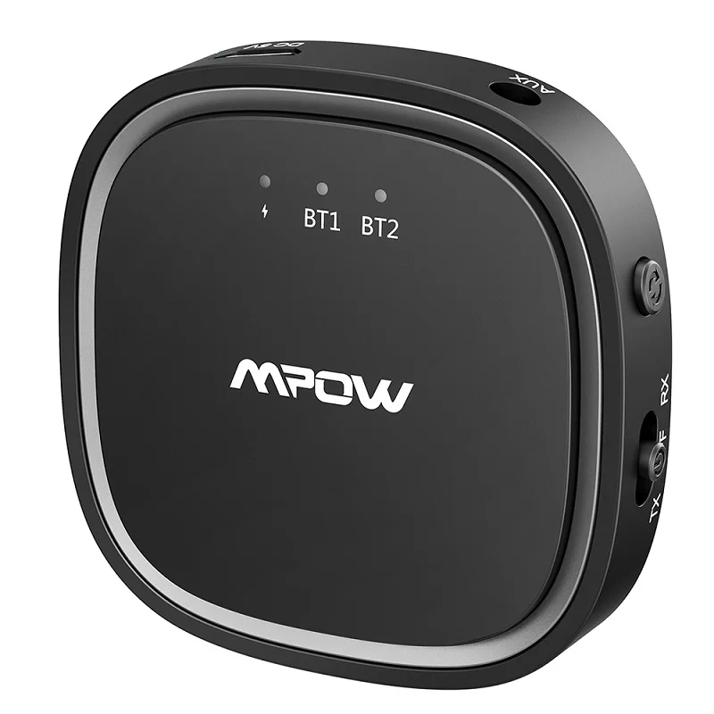 Mpow Bluetooth 5,0 передатчик 2-в-1 Беспроводной аудио адаптер приемник с aptX-LL aptX-HD чип CSR Dual Link передатчик - Цвет: Черный