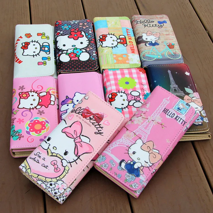 Милый кошелек hello kitty из искусственной кожи для девочек карман на молнии двойные