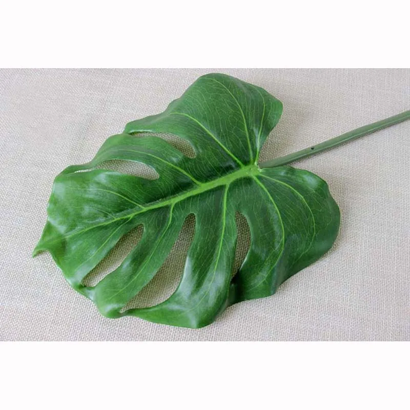 Пластиковые искусственные большие листья пальмы с покрытием монстеры на ощупь