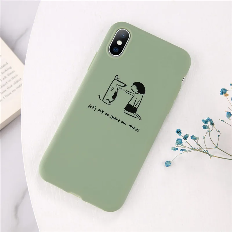 T15 Lovebay чехол для телефона для iPhone 11 6 6 S 7 8 Plus X XR XS 11Pro Max милый мультяшный буквенный олень смайлик Мягкий ТПУ чехол для iPhone - Цвет: T15