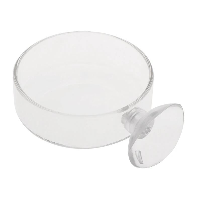 

New Arrival Fish Tank Feeder Aquarium Shrimp Glass Feeding Bowl Clear Dish Tray D7WE
