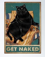 cat metal tin signget nakedface poster home bathroom toilet living room art wall decoration 8inch x 12inchmetal sign