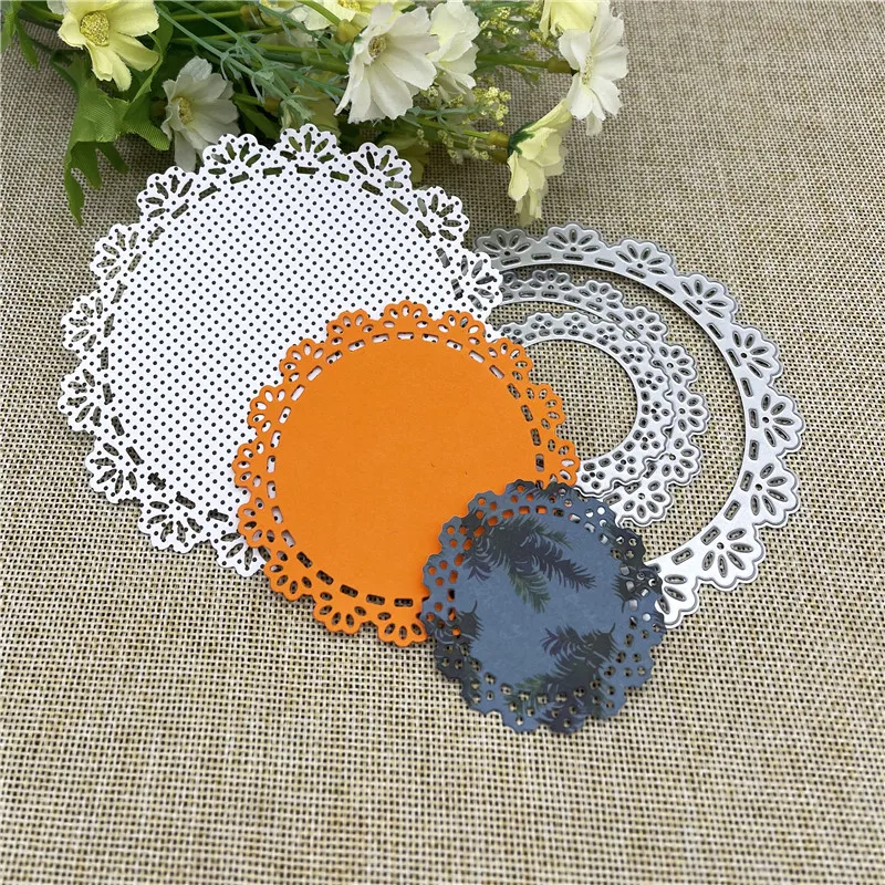 

3pcs/set Circle Border Metal stencil mold Cutting Dies decoration scrapbook die cuts Album Paper Craft Embossing DIY Card Crafts