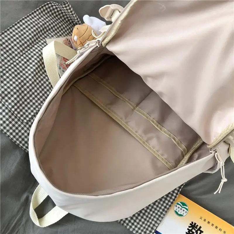 

Large capacity Canvas Lovely Female students Backpack Korean Women Nylon waterproof schoolbag Teenagers Fashion travel bag New