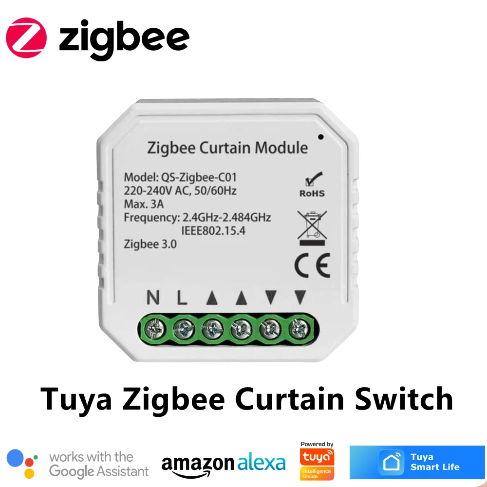 

Tuya Smart Zigbee Curtain Motor Switch Module for Roller Shutter Blind Motor DIY Moudle Interruptor by Google Assistant Alexa