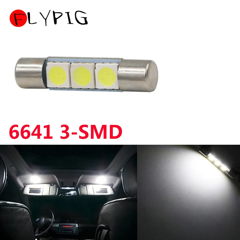 Новинка белые 3 SMD 6641 предохранитель светодиодный козырек косметическое зеркало