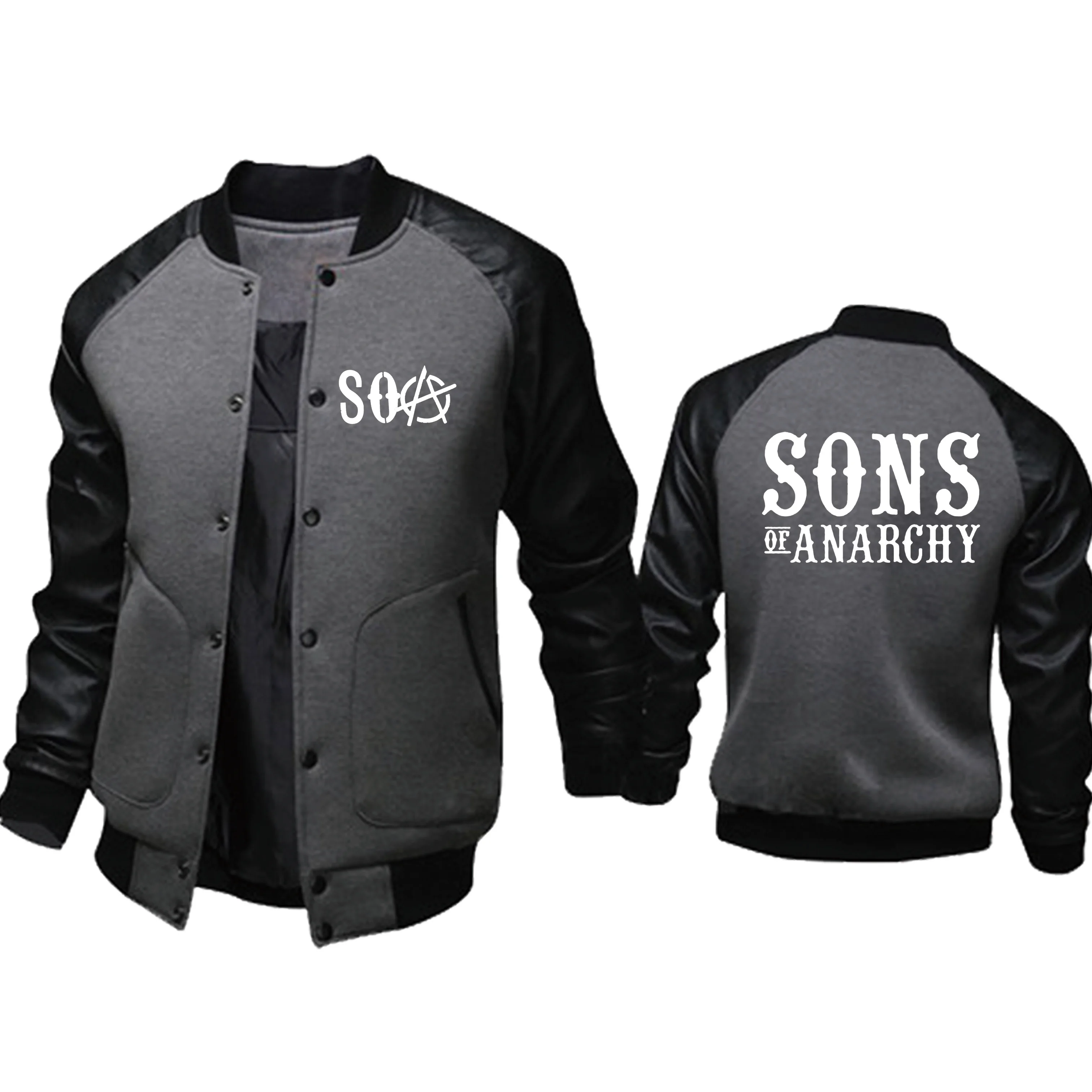 

Spring Autumn Men's jackets SOA Sons of Anarchy the Child SONS Printing High Men's sports jacket Quality Casual Cotton jacket