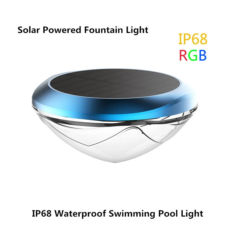 IPX6 Solar Fountain Light Rgb Waterproof Led Swimming Pool  LED Floating Pool Light 3528 lamp Colorful Swimming Underwater Lamp