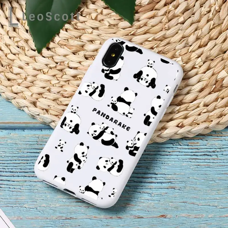 

Cute Cartoon panda Phone Case Candy Color for iPhone 11 12 mini pro XS MAX 8 7 6 6S Plus X 5S SE 2020 XR