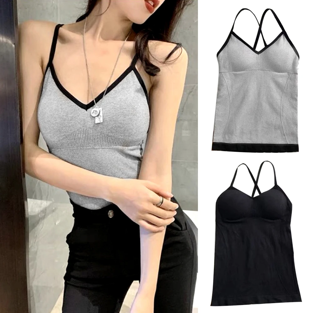 Майки Топы сексуальные женские крест накрест открытая спина мягкий бюстгальтер v