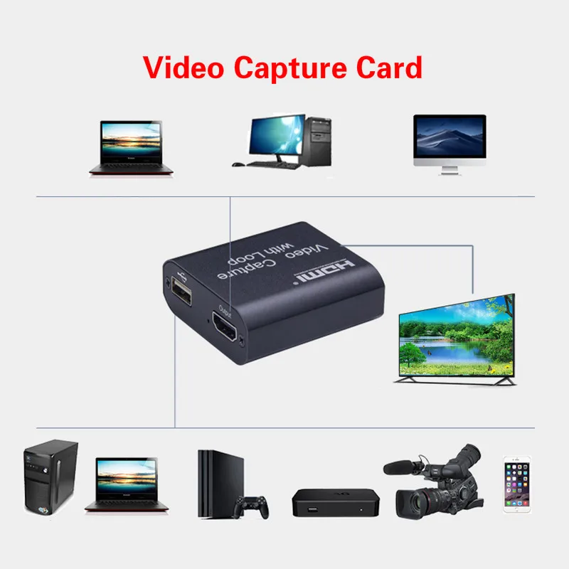 4K HDMI к USB 2 0 Loop Out видеозаписывающая карта видео записывающая коробка PC Game Live Streaming