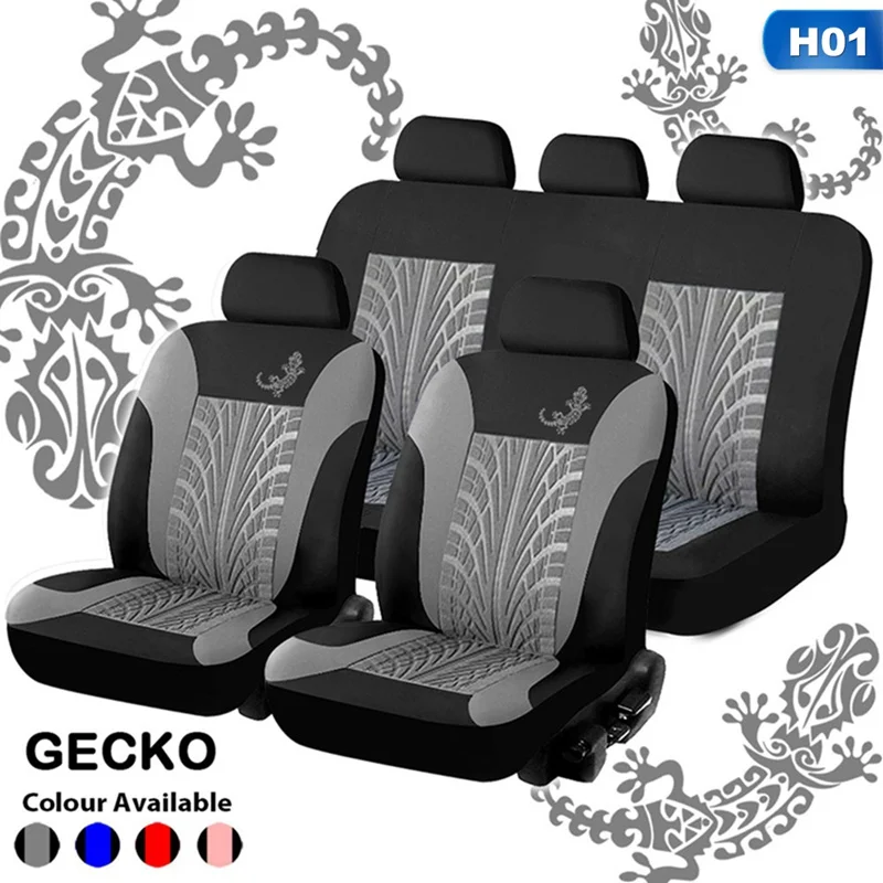

4/9Pcs Universal Full Set Gecko Tire Print Detachable Interior Accessories Automobile Protector Car Seat Cover For Car Tools