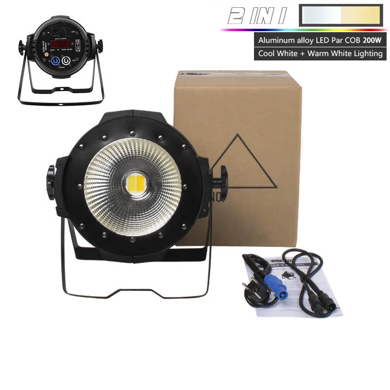 200W COB Warm Cool Светодиодный Par 100 Вт/200 Вт COB лампа с дверцами сарая Dmx контроллер сценического освещения для Dj стенда рынка дискотеки церкви/сада эффект освещения - Цвет: 200W COB Warm Cool