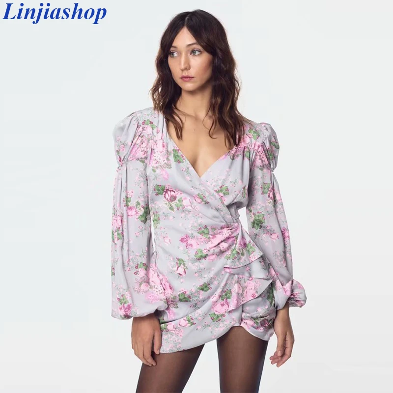 Модное Новое красное мини платье 2020 с квадратным вырезом и длинным пышным