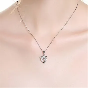

Hot Dolphin Pendant Jewelry Valentine's Day Gift Silver-plated Love Dolphin Love Pendant JDZ461