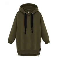 2021 women sweatshirts hooded hoodies female spring side zipper fleece pullovers hoody femme jumpers casual tops plus