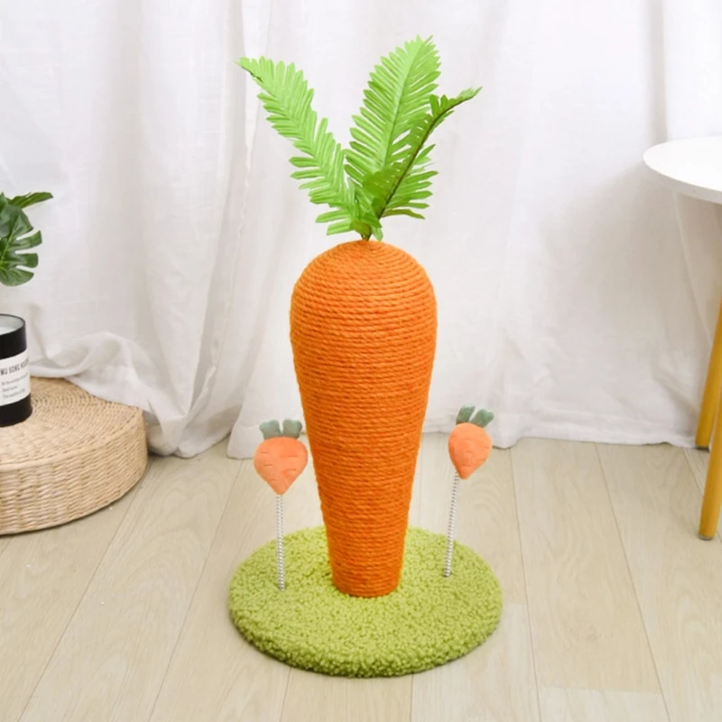 

11 in Carrot Shape Cat Scratcher Funny Kitten Scratching Post Orange Cat Scratchers for Indoor Cats Kittens Nice Decor