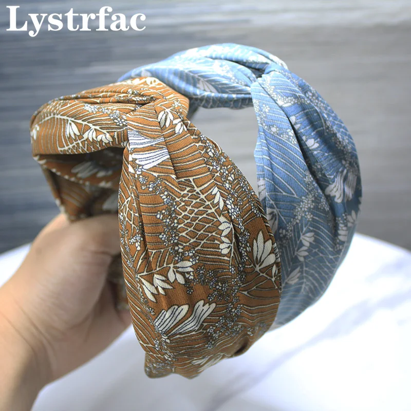 

Lystrfac New Fabric Ethnic Style Leaf Headband for Women Simple Cloth Cross Hairband Animal Hair Hoop Ladies Hair Accessories