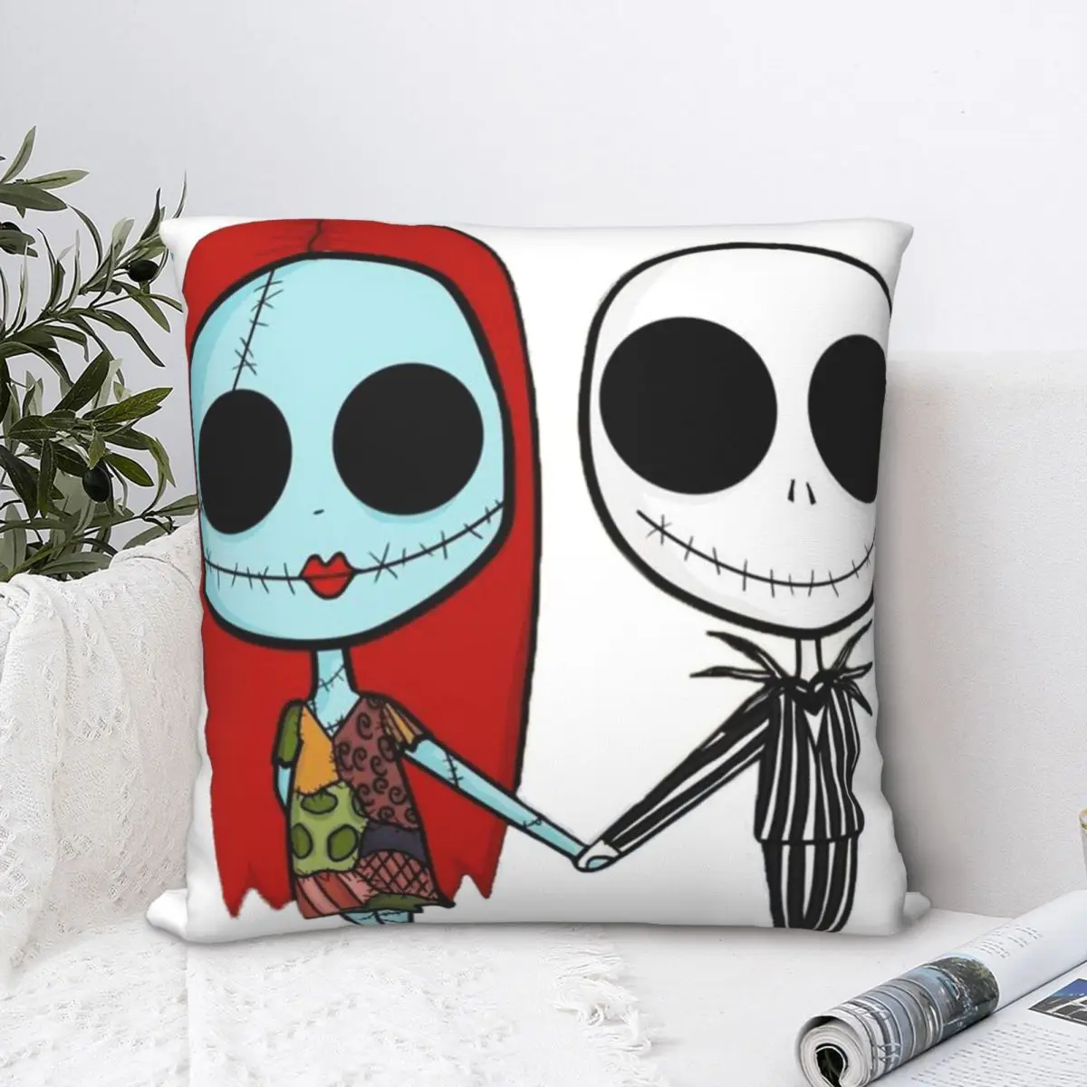 

Jack And Sandy Square Pillowcase Cushion Cover Creative Home Decorative for Home Simple 45*45cm