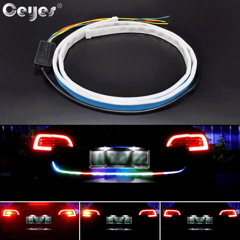 Ceyes Car Additional Light Auto Trunk Tail Brake LED Strips High Rear Stop Turn Signal Running Lights 1.2m Accessories | Автомобили и