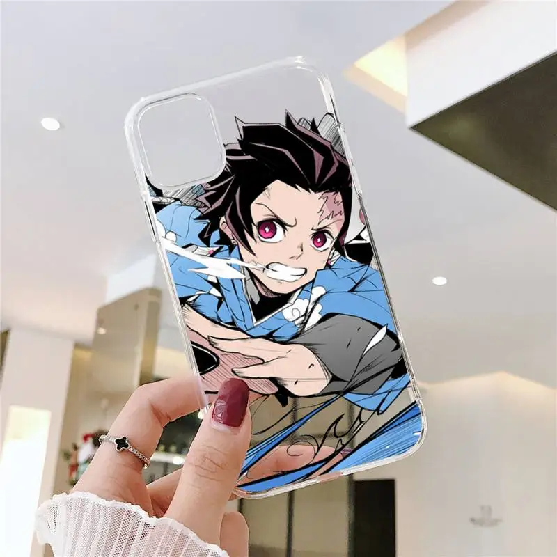 

Kamado Nezuko Kimetsu Demon Slayer Phone Case Transparent for iPhone 6 7 8 11 12 s mini pro X XS XR MAX Plus SE cover funda