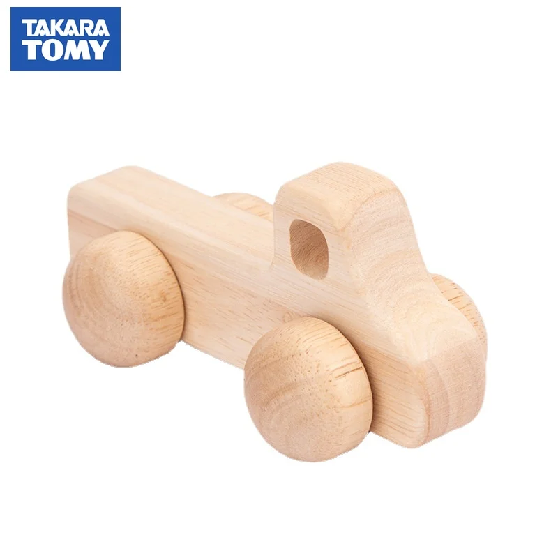 

TOMY Genuine Baby Wooden Toys Beech Wood Car Blocks Cartoon Van Educational Toys Children Baby Teething Newborn Birthday Gift