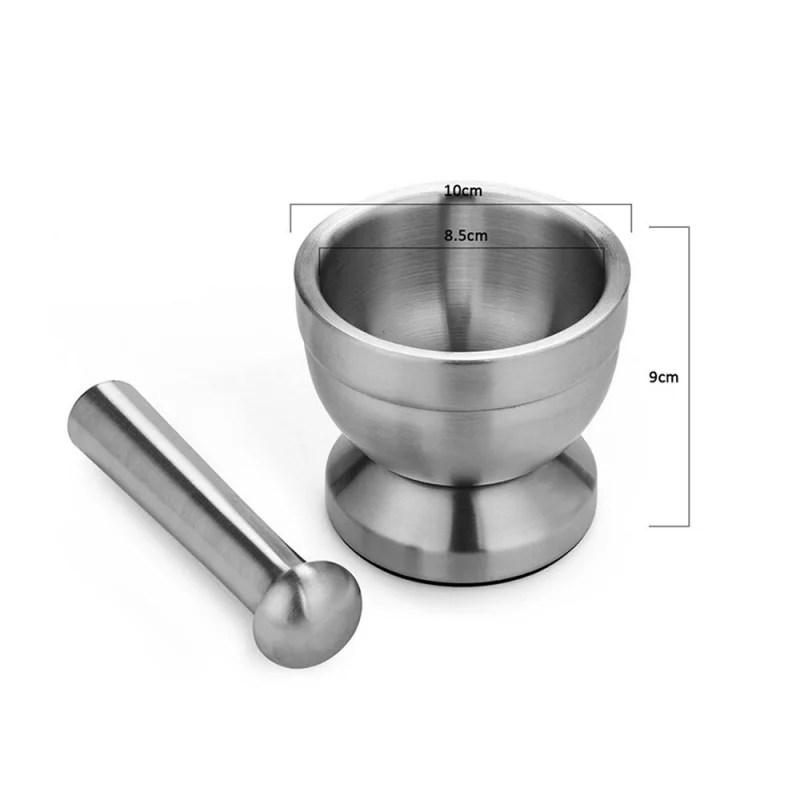 

Stainless Steel Mortar Pestle Garlic Pounder Spice Mill Pharmacy Herbs Bowl Crusher Herbs Bowl Grinder Mill Kitchen Tool