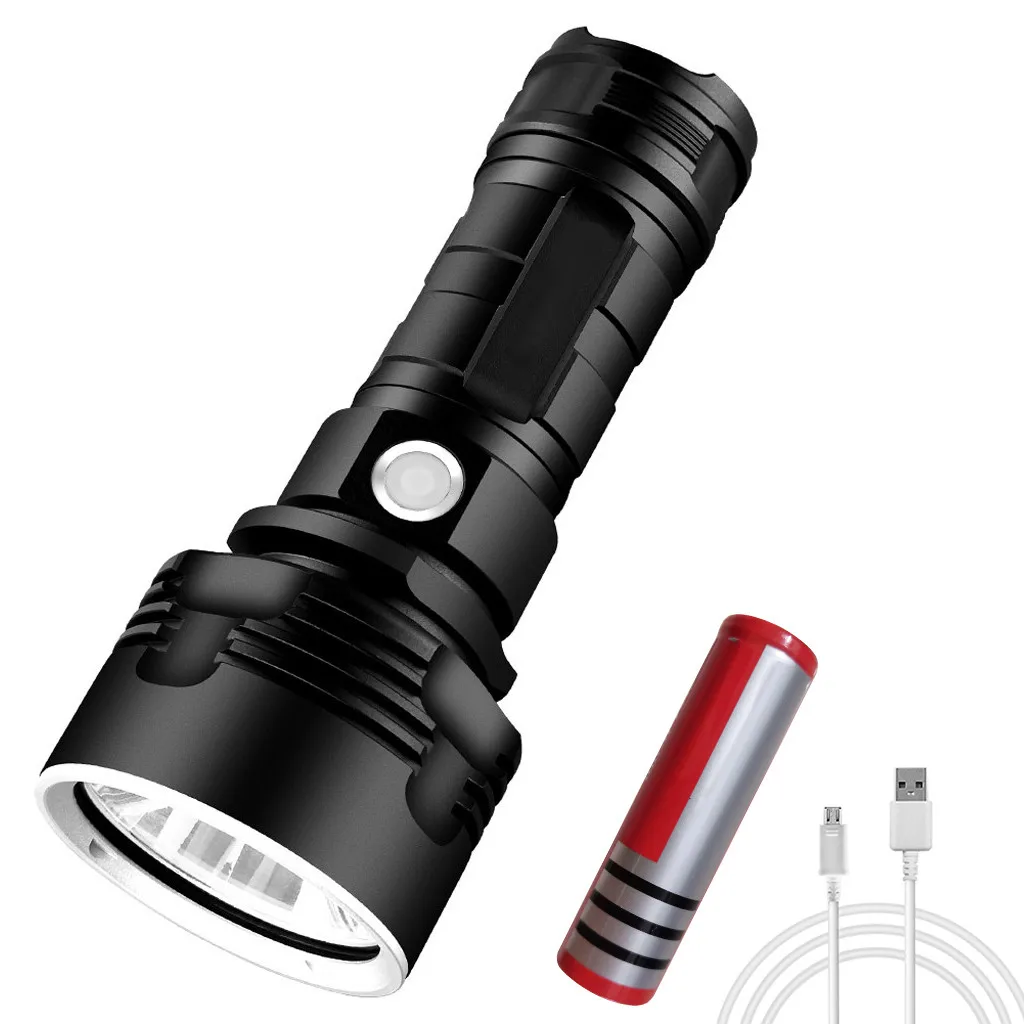 

Powerful LED Flashlight XHP50 Torch USB Rechargeable Waterproof Lamp Ultra Brigh multifunctional tool