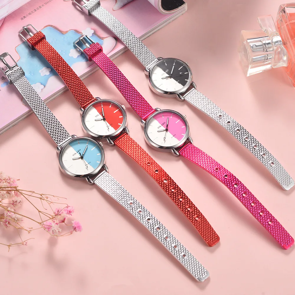 YOLAKO Брендовые женские часы relogios femininos de pulso креативные двухцветные циферблат