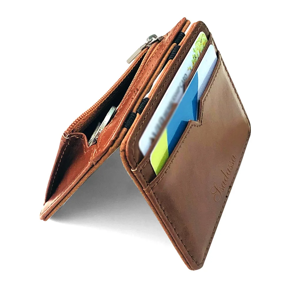 Fashion Men's Leather Business Card Holder Bank Package Change Wallet Coin Purse Money Belt carteira#20 | Багаж и сумки