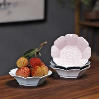 ceramic tall fruit bowl tea cake tray fruit dish plate dried fruit nut fruit plate creative living room tea table chinese tray