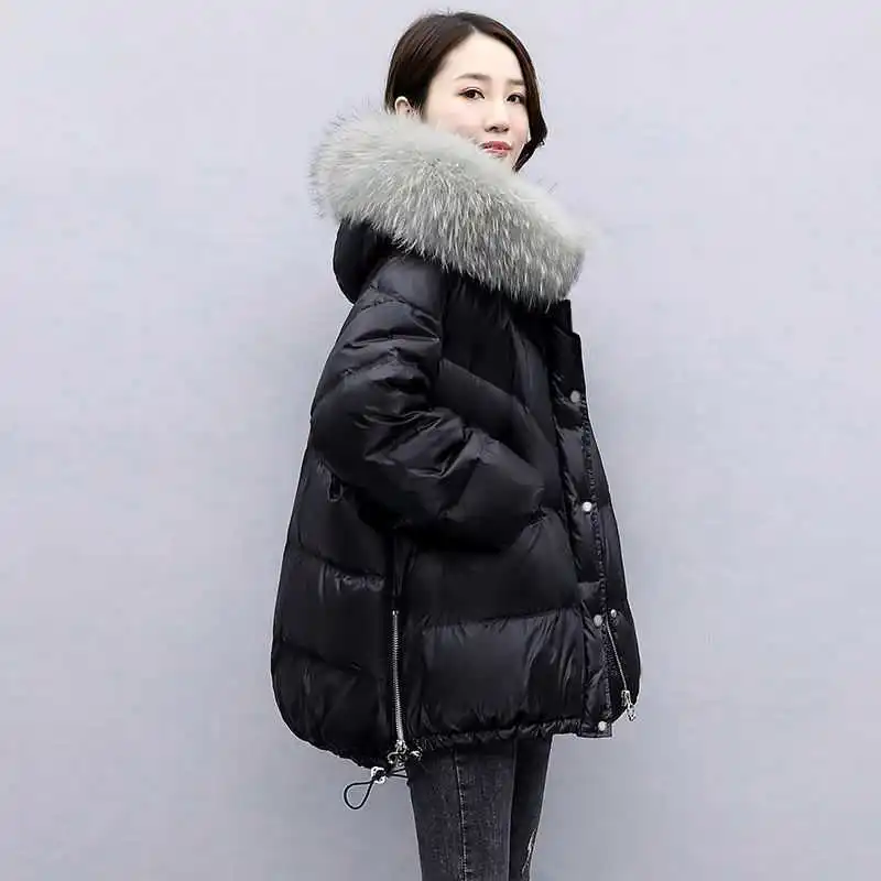 

DMLFZMY 2020 Winter New Women's Cotton Coat With Stylish Fur Collar Rex Rabbit short Jacket Winter Women Parkas Windproof Jacket
