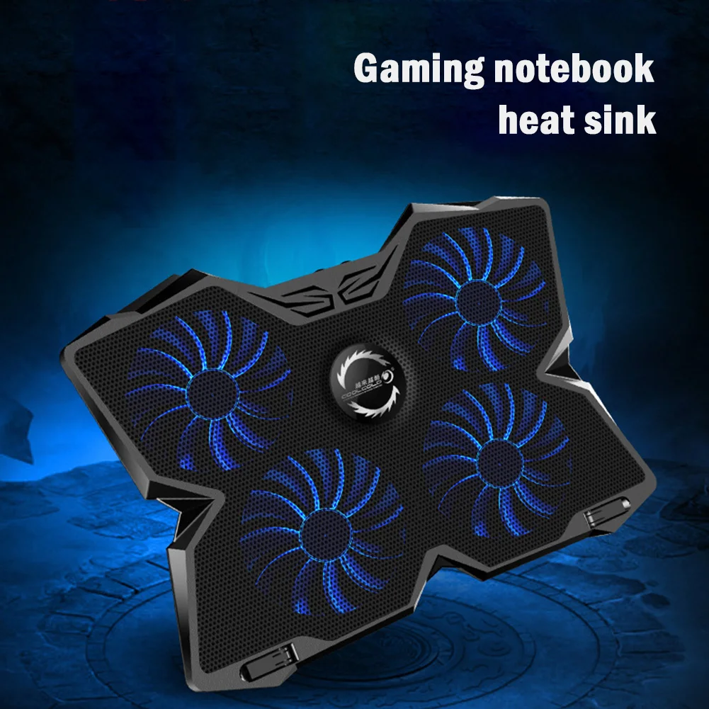 

PC Computer Water Cooling Accessories 4 Fans USB Gaming Laptop Cooler Stand Notebook PC Cooling Pad with 2 USB Ports