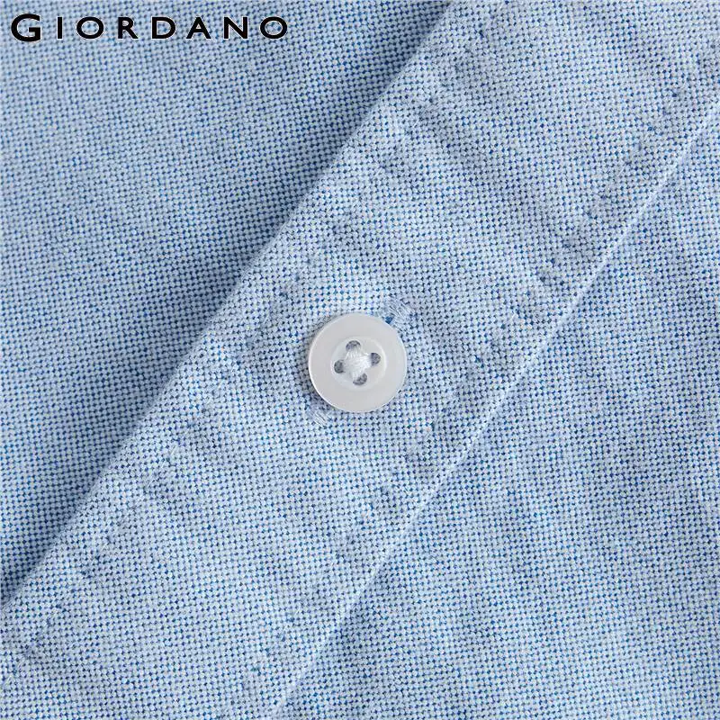 Giordano мужская приталенная рубашка slim fit,из натурального хлопка, с длинными рукавами