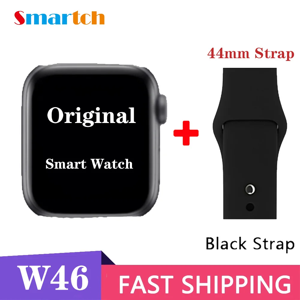 

Smartch IWO W46 Smart Watch Men 1.75Inch 320*385 Screen Body Temperature Heart Rate Monitoring Wireless charging Smart Watch