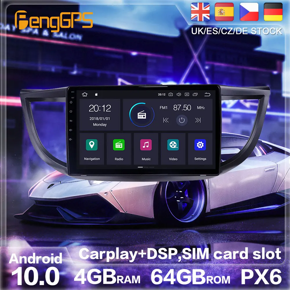 Android 10 0 Радио стерео для Honda CRV CR-V 4 RM 2011-2015 GPS навигация автомобильный DVD плеер
