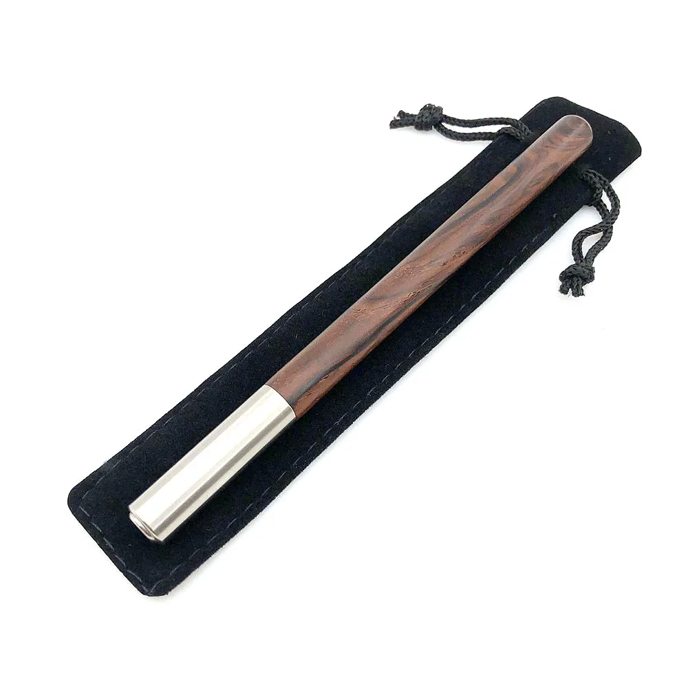 Шариковая ручка из нержавеющей стали цилиндрическая деревянная гелевая